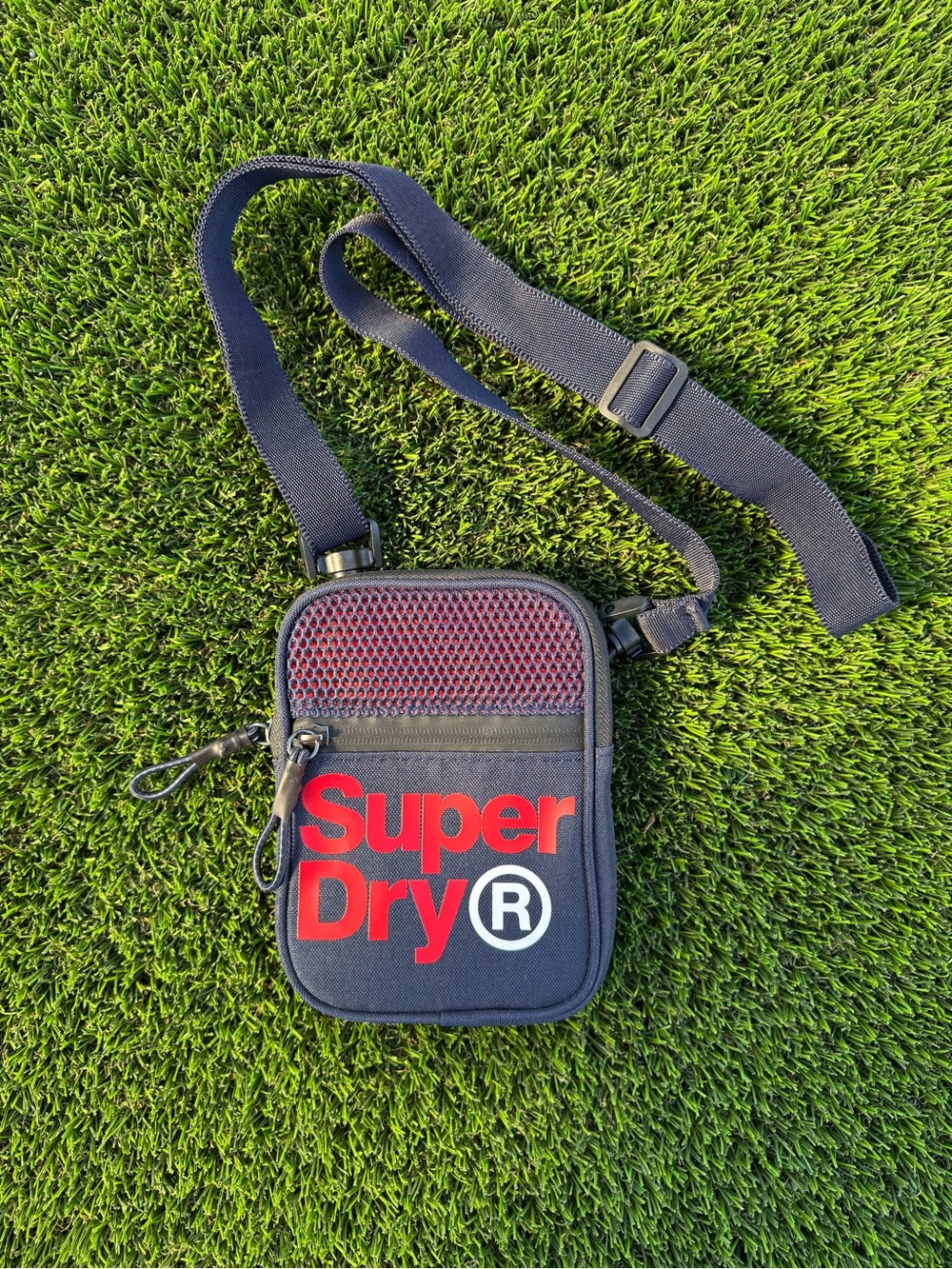 Superdry Navy Belt/Crossbody Bag with Red Logo
